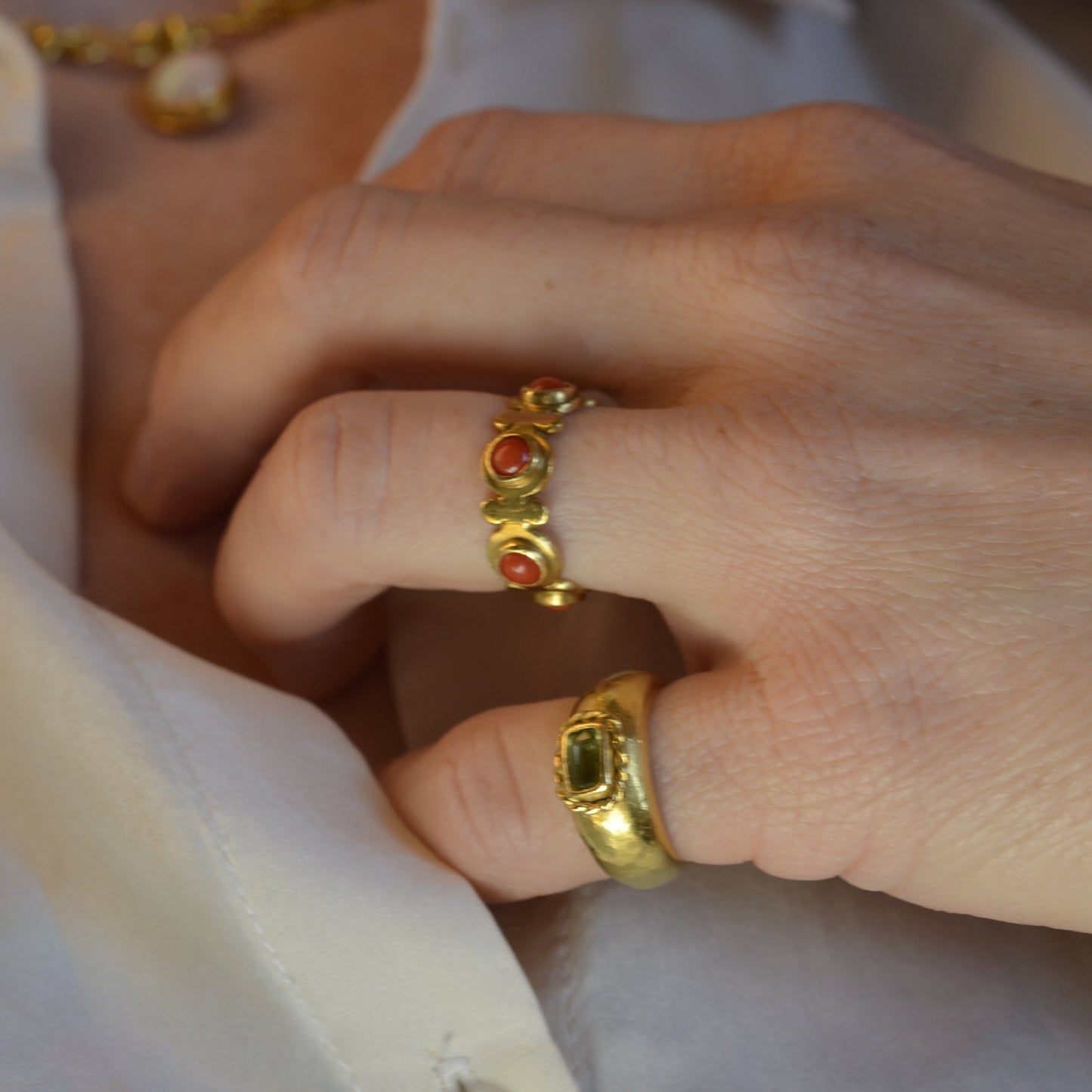 Signet Ring with Cordella and Peridot - coming soon