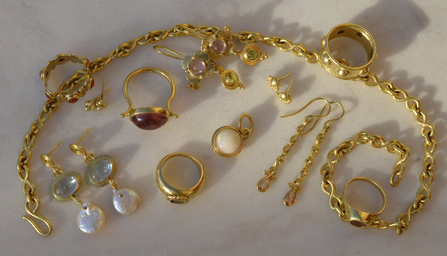 Chain Earrings with Imperial Topaz