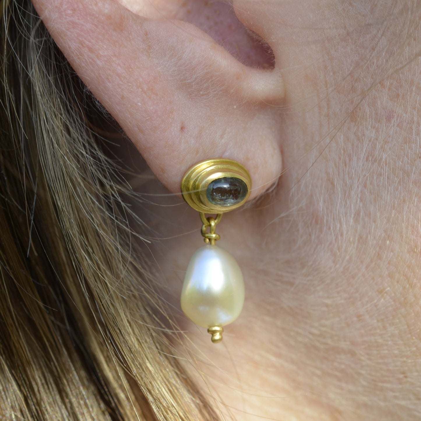 Tourmaline and Pearl Earrings