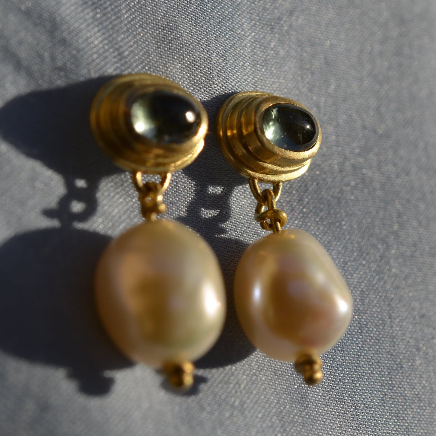 Tourmaline and Pearl Earrings