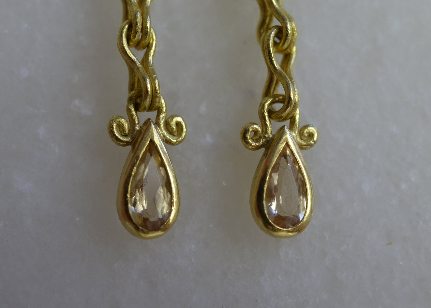 Chain Earrings with Imperial Topaz
