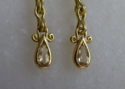 Chain Earrings with Imperial Topaz